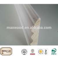 Gesso primed interior baseboard molding profiles